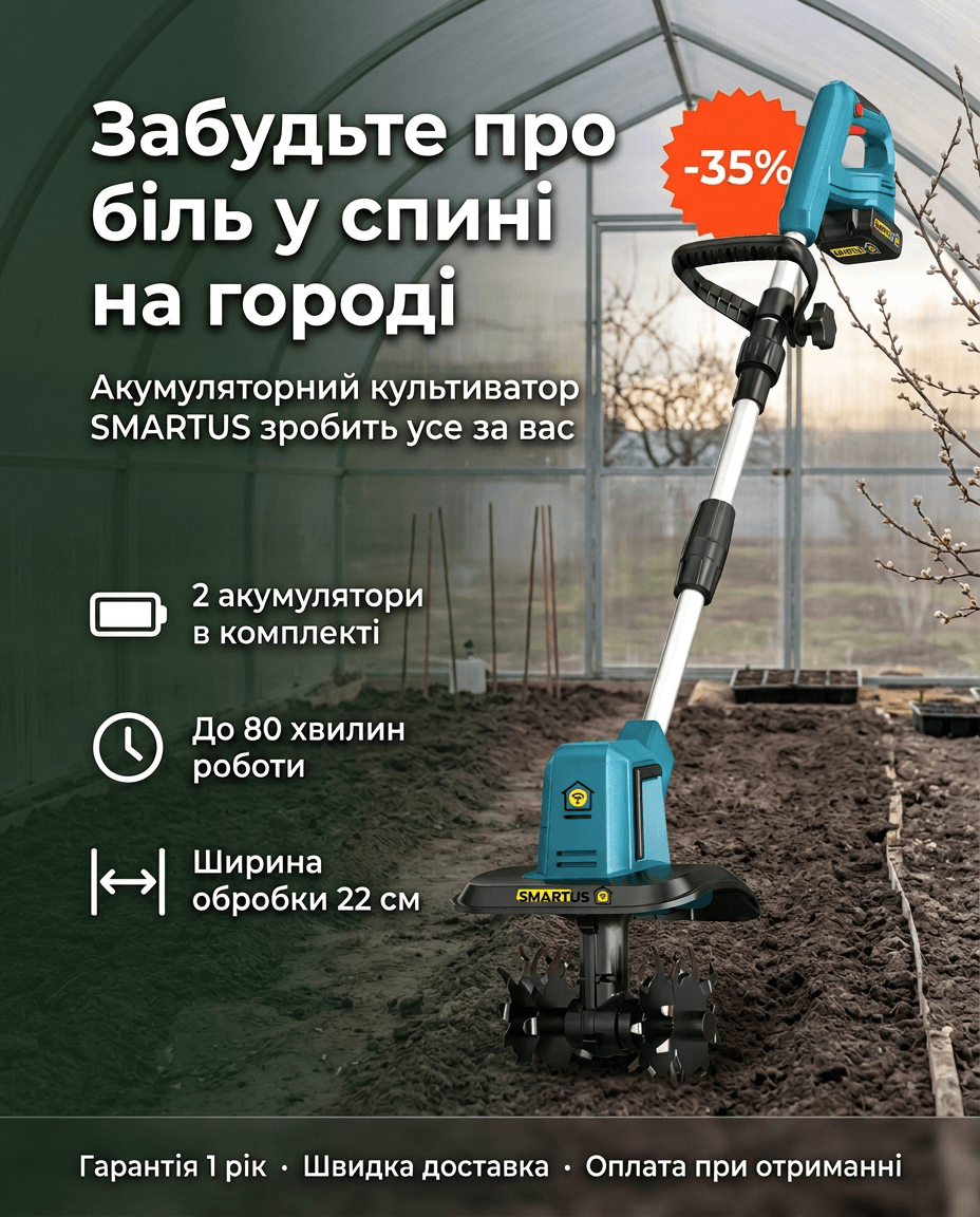 Акумуляторний культиватор — фото товару